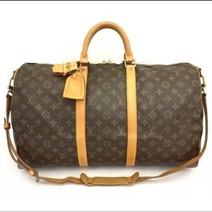 Authentic Louis Vuitton Monogram Keepall Boston Bandouliere Speedy 50 Bag